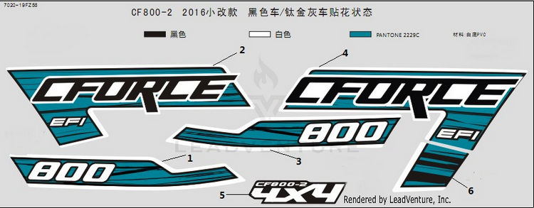 Air Filter Cover Decals - Tt Grey CFORCE 800 CF800-2 2017 Crystal Orange Schematic