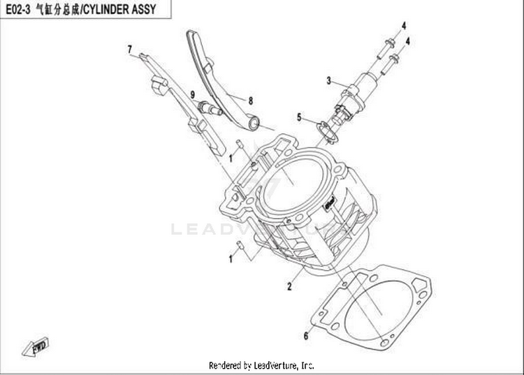Cylinder Assy CFORCE 500 HO CF500AU-6L 2017 Crystal Orange Schematic