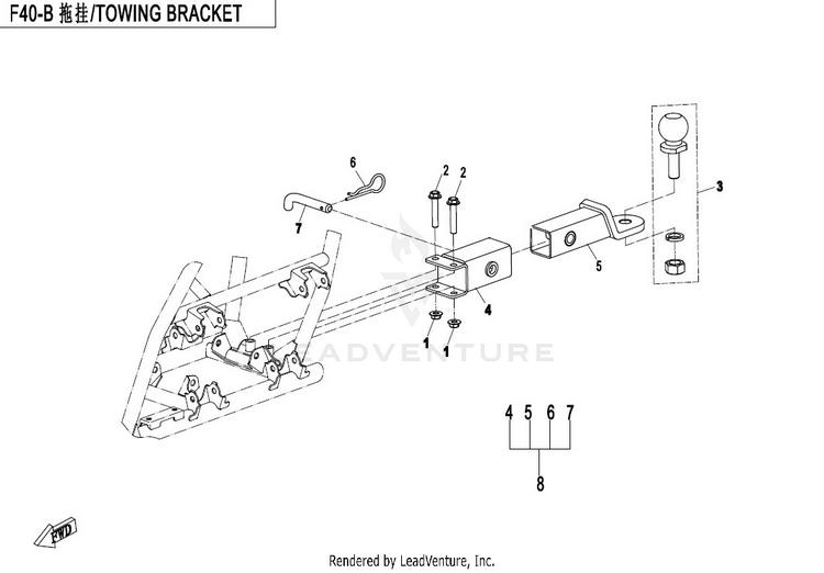 Towing - Receiver Type CFORCE 500 HO CF500AU-6L 2017 Crystal Orange Schematic