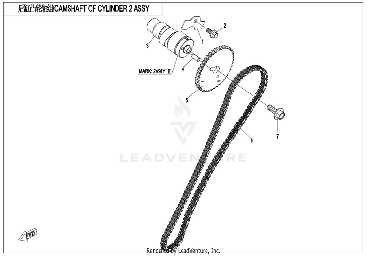 Camshaft Of Cylinder 2 Assy CF800AU-2A CFORCE 800 EPS 2020 Crystal Orange Schematic