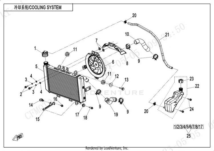 Cooling System CF400-7US 450NK 2024 Nebula White Schematic