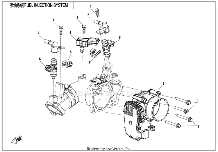 Fuel Injection System ZFORCE 950 Sport CF1000US-A 2020 Fire Red Schematic