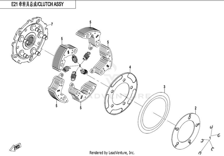 Wet Clutch Pawl Assy CFORCE 800 CF800-2 2017 Crystal Orange Schematic