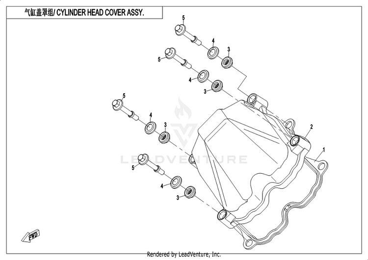 Cylinder Head Cover Assy CFORCE 400 CF400AU 2019 Crystal Orange Schematic