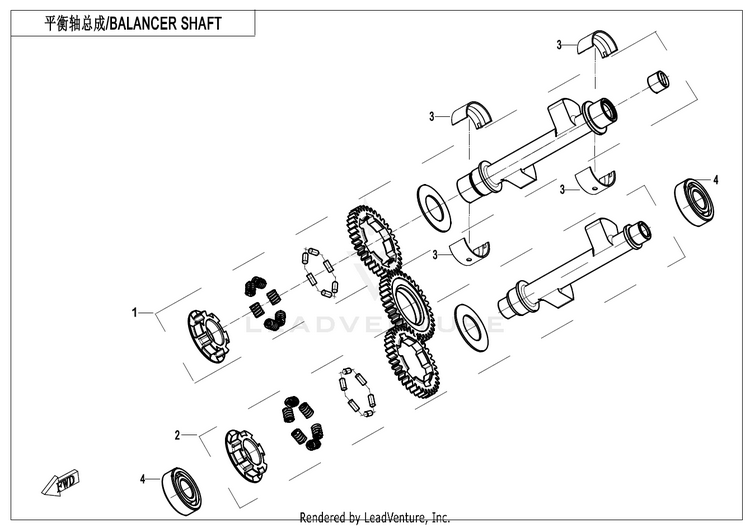 Balancer Shaft CF400-7US 450NK 2024 Nebula White Schematic