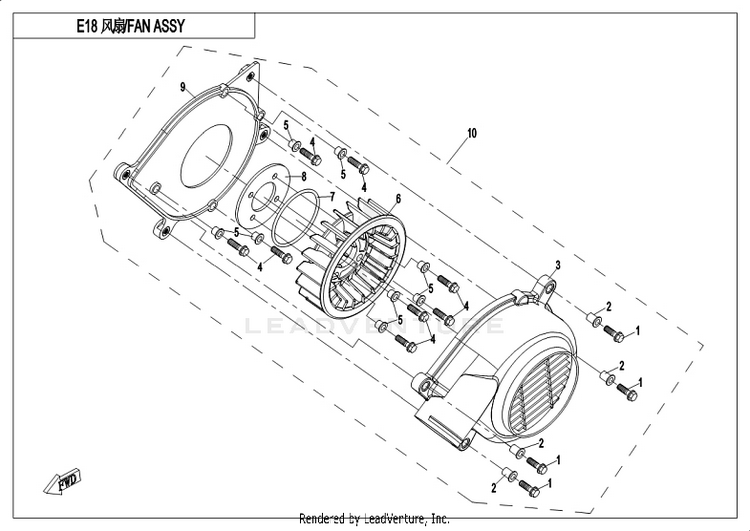 Cooling Fan CF800-3 UFORCE 800 EPS 2018 Grey Schematic