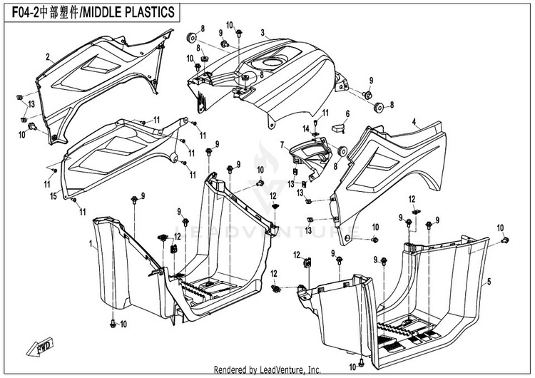 Middle Plastics CFORCE 400 CF400AU 2017 Crystal Orange Schematic