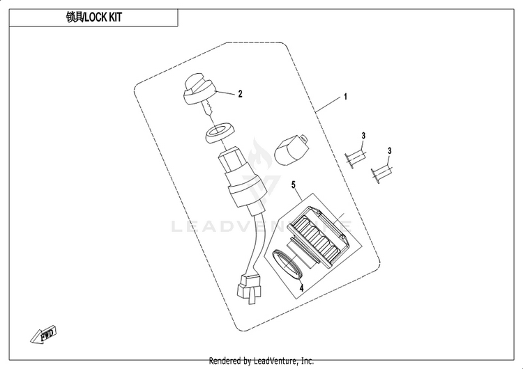 Lock Kit(Fuel Tank Cap With Keyhole) CF1000UU UFORCE 1000 2019 ATHENS BLUE Schematic