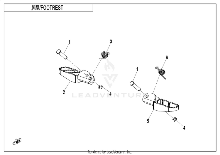 Footrest CF650DY CF650DY CX-2E 2024 Baltic blue Schematic