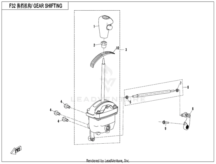 Gear Shifting CF800 ZFORCE 800 EX EPS 2022 ATHENS BLUE Schematic