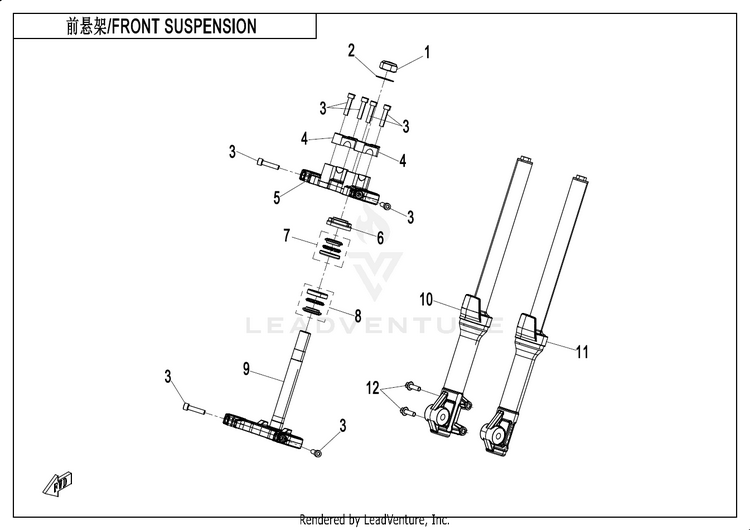 Front Suspension CF650DY CF650DY CX-2E 2024 Baltic blue Schematic