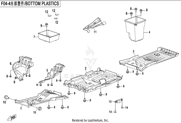Bottom Plastics CFORCE 800 CF800-2 2017 Crystal Orange Schematic