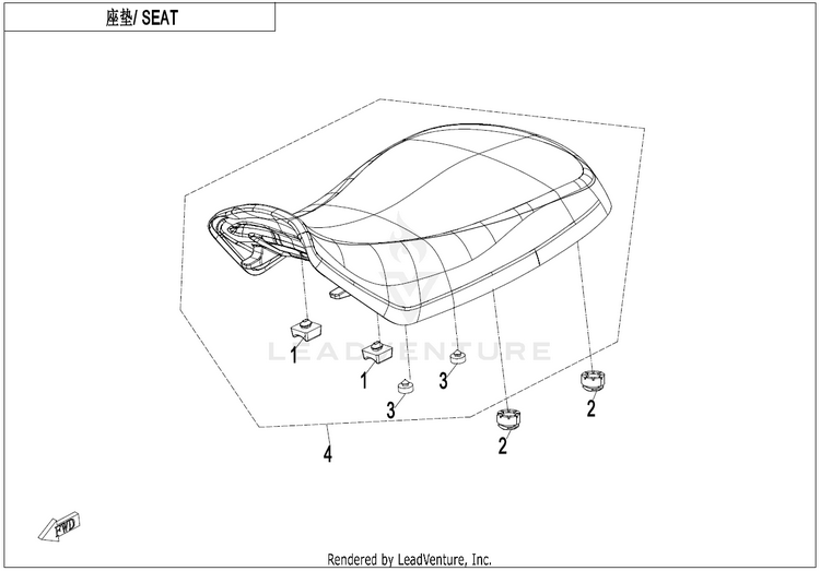Seat CF500AZ-9S CFORCE 500 S 2022 Force Red Schematic