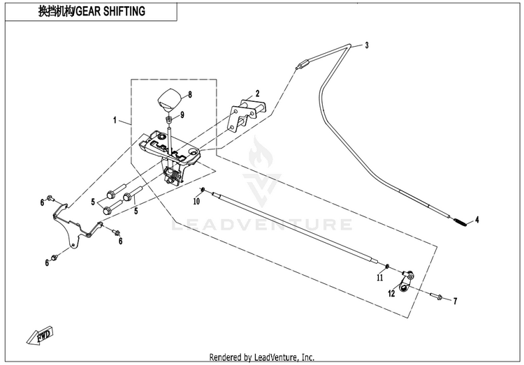 Gear Shifting CF800AU-2A CFORCE 800 EPS 2020 Crystal Orange Schematic