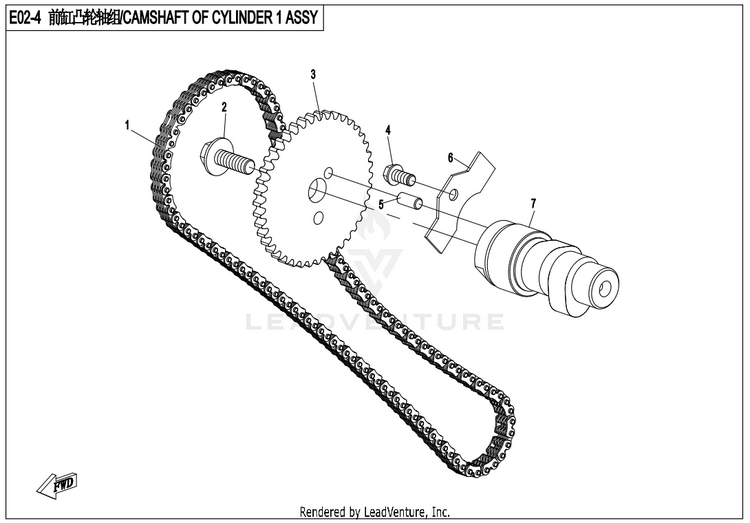 Camshaft Of Cylinder 1 Assy ZFORCE 950 Sport CF1000US-A 2020 Fire Red Schematic
