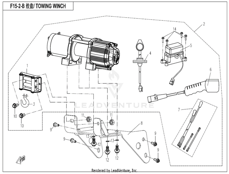 Winch (Sumitomo) CF800 ZFORCE 800 EX EPS 2022 ATHENS BLUE Schematic