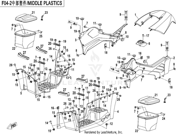 Middle Plastics CFORCE 800 CF800-2 2017 Crystal Orange Schematic
