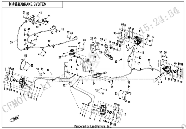 Brake System ZFORCE 950 HO EX CF1000SZ-D 2022 Lava Orange Schematic