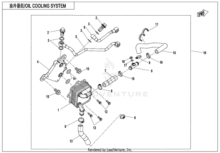 Oil Cooling System CF1000UZ UFORCE 1000 2025 Nebula Black Schematic