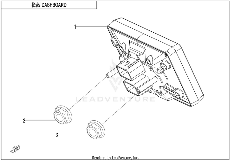 Dashboard ZFORCE 950 HO EX CF1000SZ-D 2022 Lava Orange Schematic