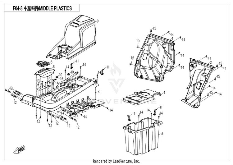 Bottom Plastics CF800-3 UFORCE 800 EPS 2018 Grey Schematic