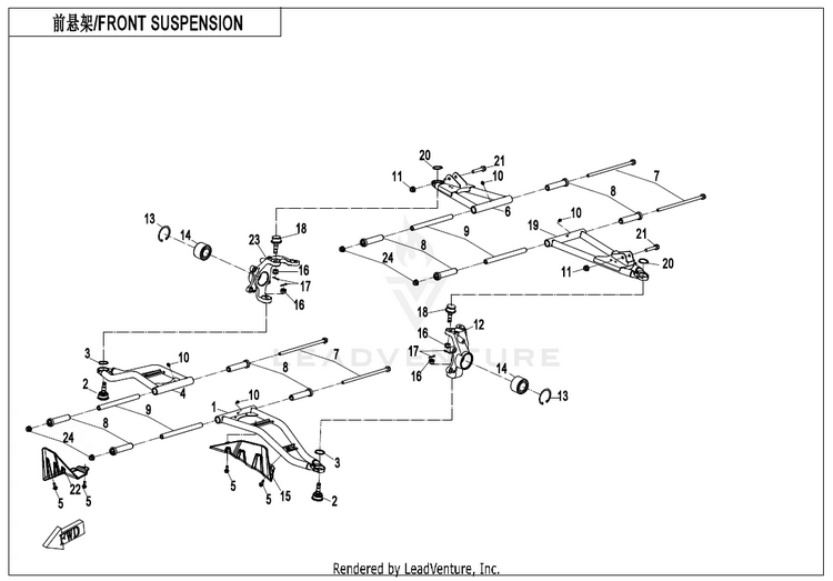 Front Suspension CF1000UZ UFORCE 1000 2025 Nebula Black Schematic