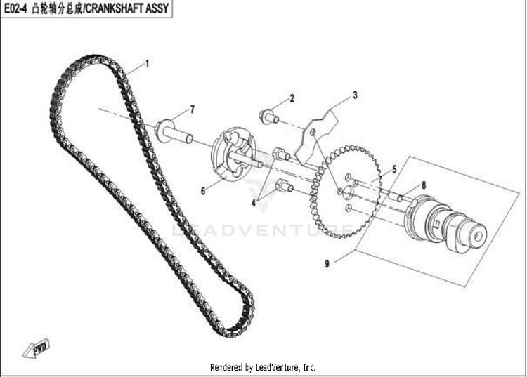 Camshaft Assy CFORCE 500 HO CF500AU-6L 2017 Crystal Orange Schematic