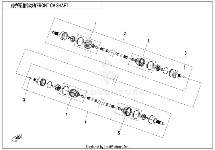 Front Cv Shaft CF800AU-2A CFORCE 800 EPS 2020 Crystal Orange Schematic