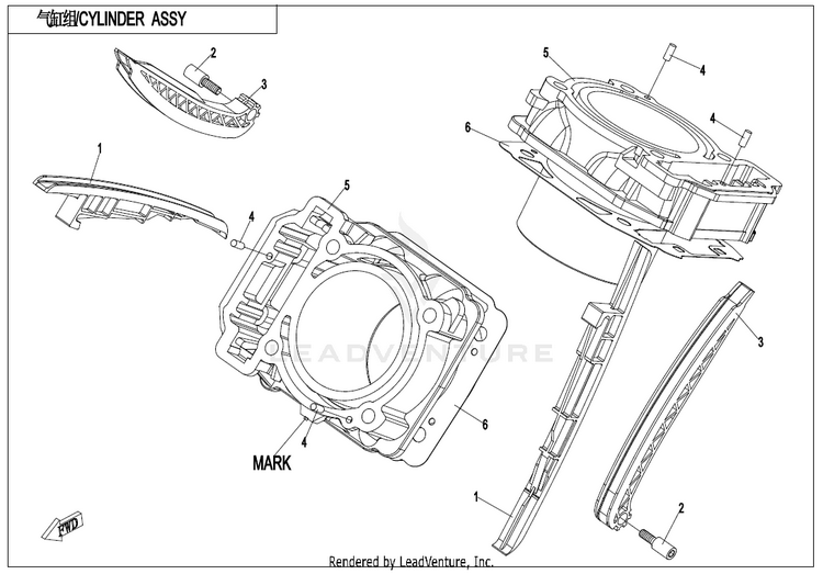 Cylinder Body CF800AU-2A CFORCE 800 EPS 2020 Crystal Orange Schematic