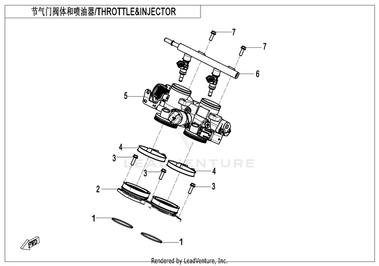 Throttle & Injector CF400-7US 450NK 2024 Nebula White Schematic