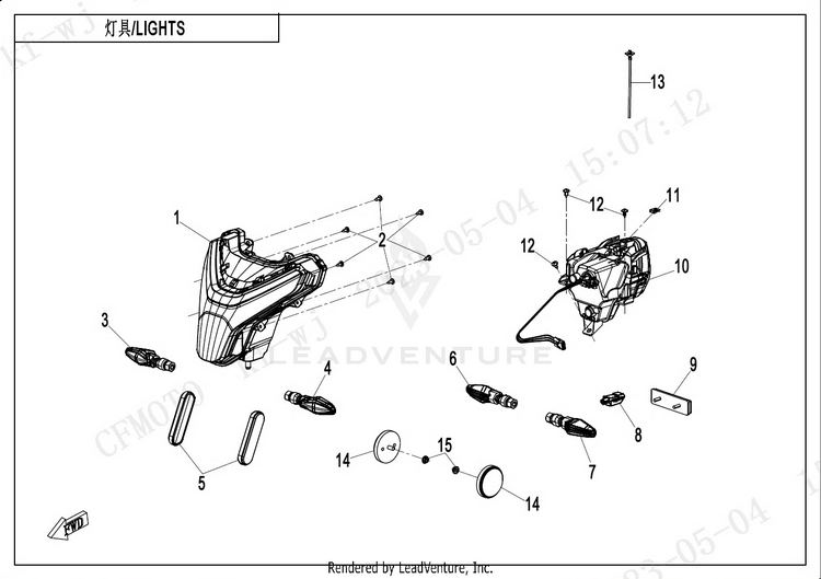 Lights CF400-7US 450NK 2024 Nebula White Schematic