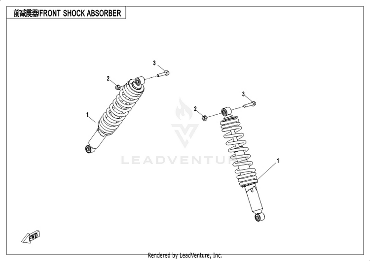 Front Shock Absorber CF1000UU UFORCE 1000 2019 ATHENS BLUE Schematic