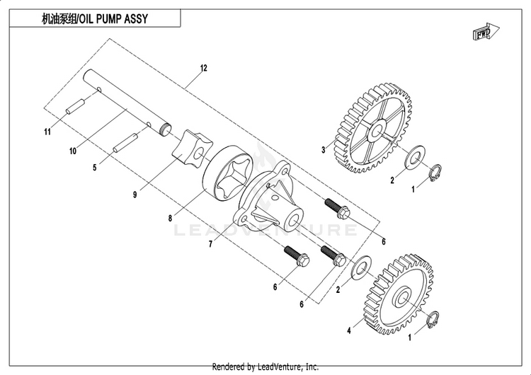 Oil Pump Assy. CF1000UU UFORCE 1000 2019 ATHENS BLUE Schematic
