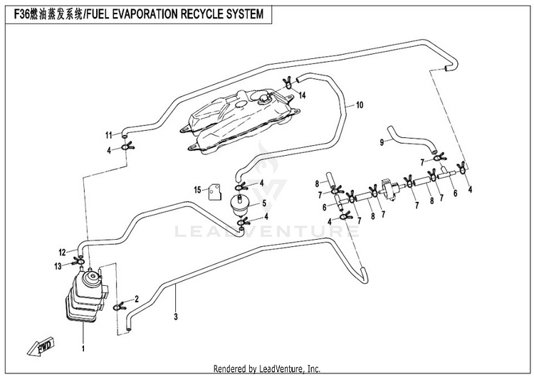 Fuel Evaporation Recycle System CFORCE 400 CF400AU 2017 Crystal Orange Schematic