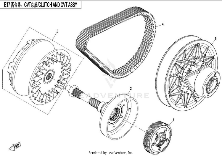 Clutch And Cvt Assy CFORCE 800 CF800-2 2017 Crystal Orange Schematic
