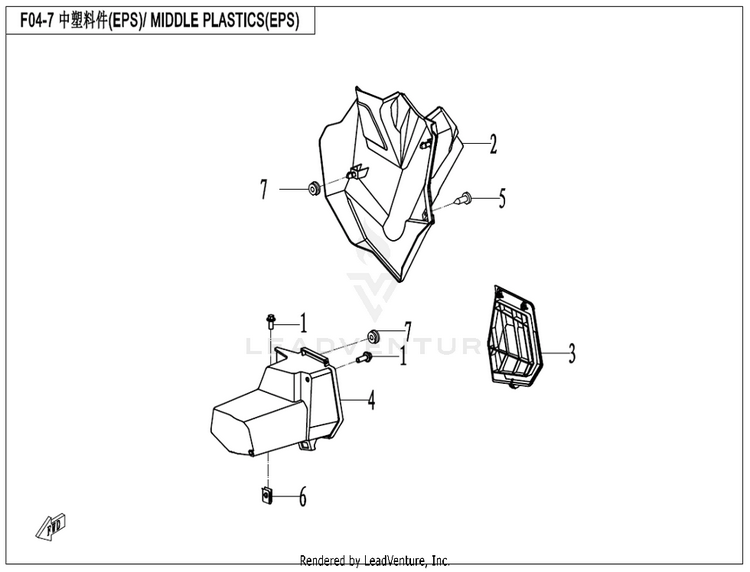 Middle Plastics 3 (Eps) CF800 ZFORCE 800 EX EPS 2022 ATHENS BLUE Schematic