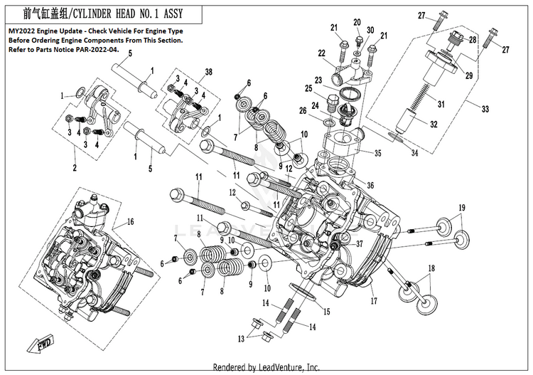 Cylinder Head (1) CF800 ZFORCE 800 EX EPS 2022 ATHENS BLUE Schematic