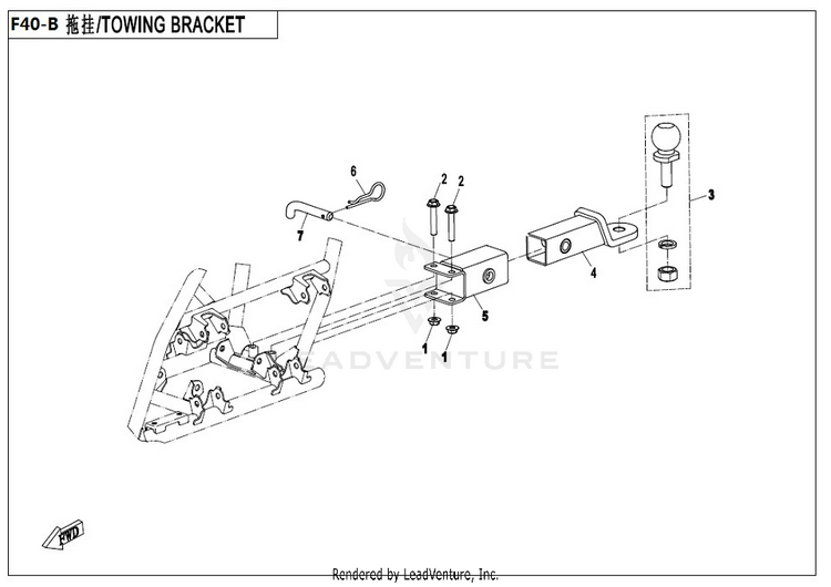 Towing System(Receiver Type) CFORCE 400 CF400AU 2017 Crystal Orange Schematic