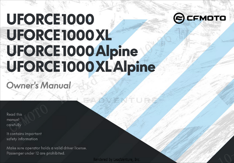 Owners Manual CF1000UZ UFORCE 1000 2025 Nebula Black Schematic