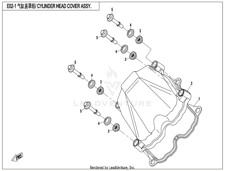 Cylinder Head Cover Assy CF600AU-3S CFORCE 600 2022 Force Red Schematic