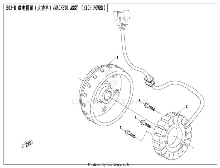 Magneto Assy CF500AZ-9S CFORCE 500 S 2022 Force Red Schematic