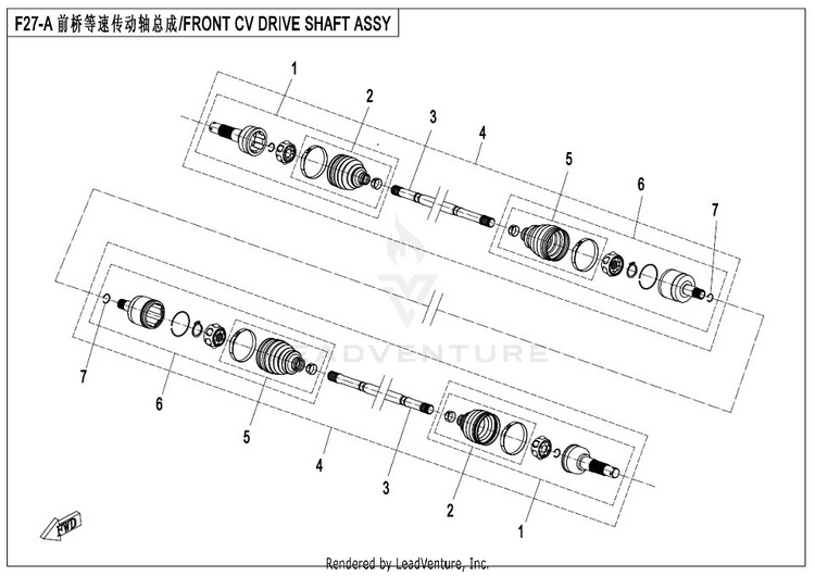 Front Cv Drive Shaft Assy (Sps) CFORCE 400 CF400AU 2017 Crystal Orange Schematic