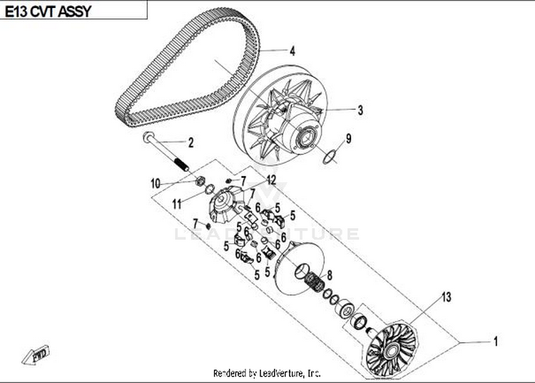 Cvt Assy CFORCE 400 CF400AU 2016 Crystal Orange Schematic