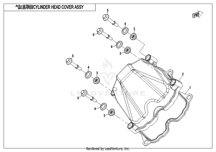 Cylinder Head Cover Assy. CF1000UU UFORCE 1000 2019 ATHENS BLUE Schematic