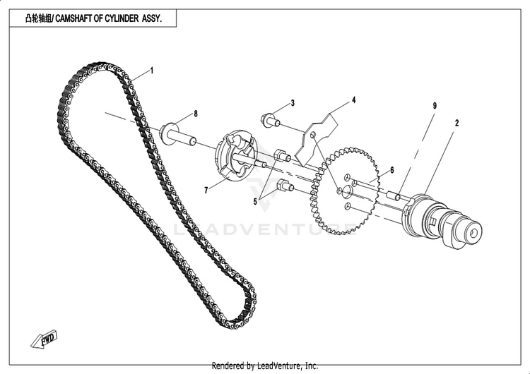 Camshaft Assy CFORCE 400 CF400AU 2019 Crystal Orange Schematic