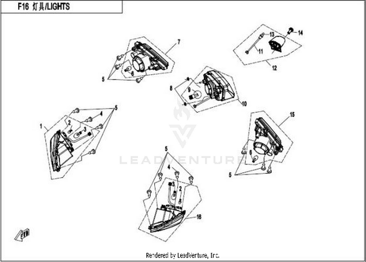 Light CFORCE 400 CF400AU 2016 Crystal Orange Schematic