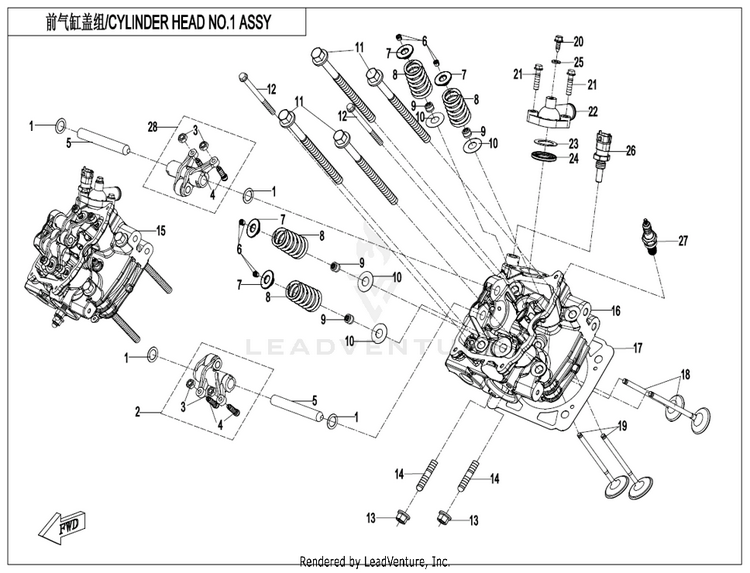 Cylinder Head #1 ZFORCE 950 HO EX CF1000SZ-D 2022 Lava Orange Schematic
