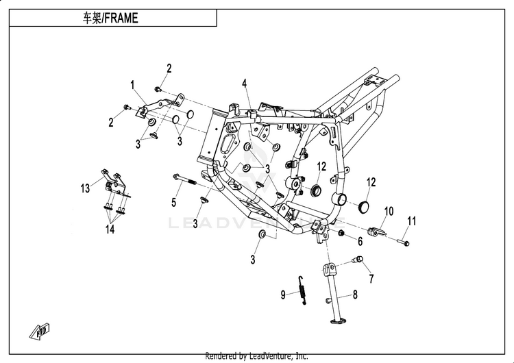 Frame Assy CF650DY CF650DY CX-2E 2024 Baltic blue Schematic