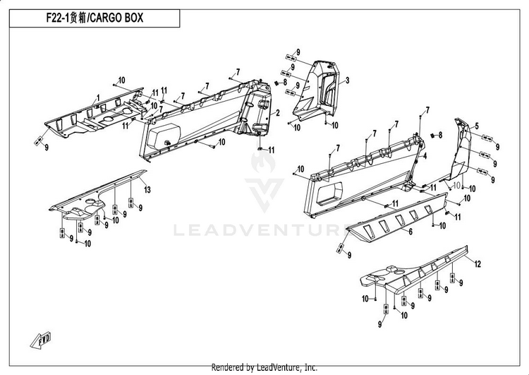 Cargo Box (1) UFORCE 500 CF500UU 2017 Crystal Orange Schematic