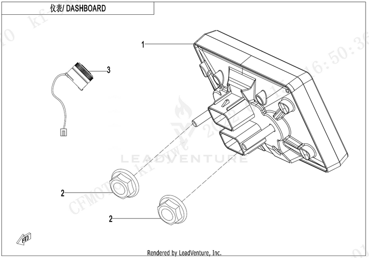 Dashboard CF500AZ-9S CFORCE 500 S 2022 Force Red Schematic